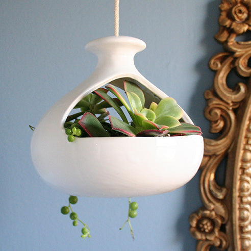 ceramic hanging flower pots Mid century modern ceramic hanging pot